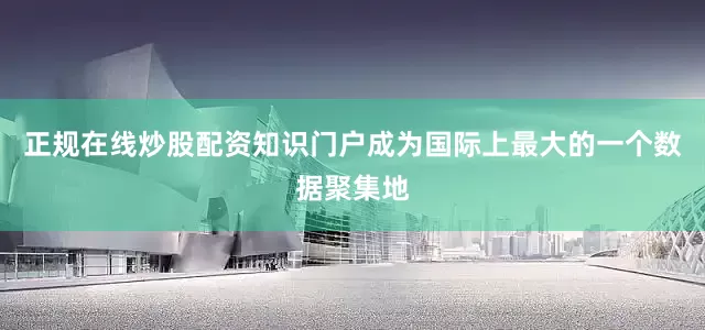正规在线炒股配资知识门户成为国际上最大的一个数据聚集地